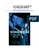 Sondheim in Our Time and His W Anthony Sheppard Editor All Chapter