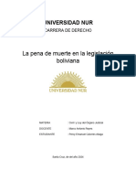 La Pena de Muerte en La Legislación Bolviana.