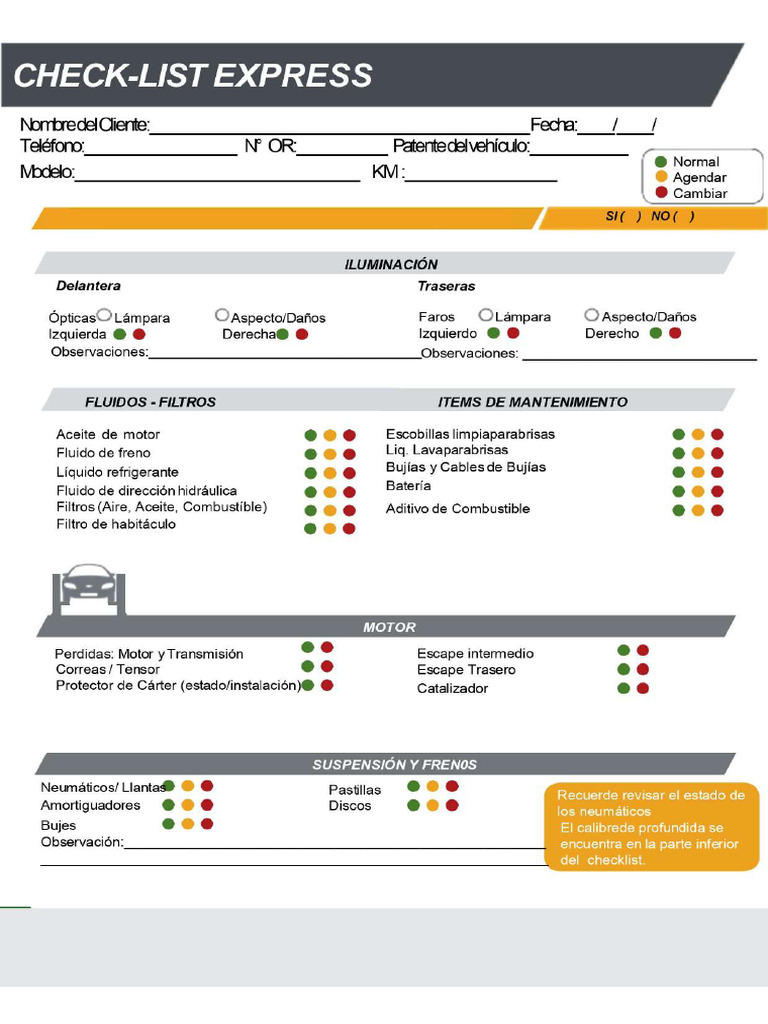 Check List Inspeccion Inicial | PDF