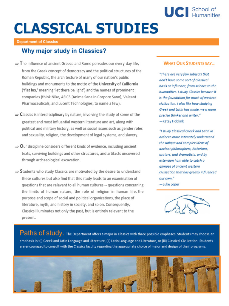 Classics Flyer - 09162021 | PDF | Classics | Liberal Arts Education