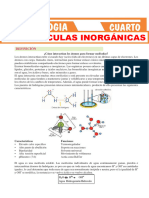 Biomoléculas Inorgánicas Para Cuarto Grado de Secundaria