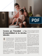 Licencia Por Paternidad y La Irrenunciabilidad de Derechos Laborales - Giancarlo Parvina