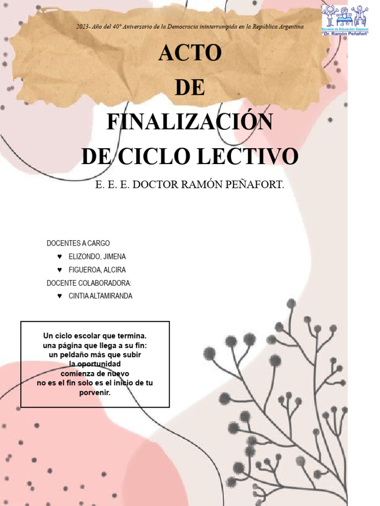 Acto de Cierre de Ciclo Lectivo 2023 | PDF | Aprendizaje