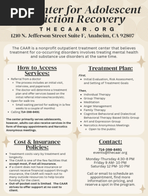 the center for adolescent addiction recovery