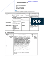 3° Grado - ACTIVIDAD DE APRENDIZAJE - INGLES