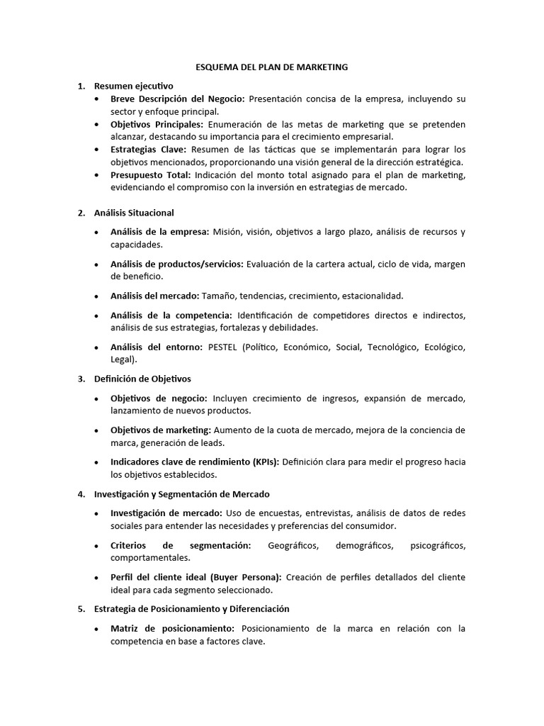 Guía Completa para Plan de Marketing | PDF | Marketing | Mercado (economía)