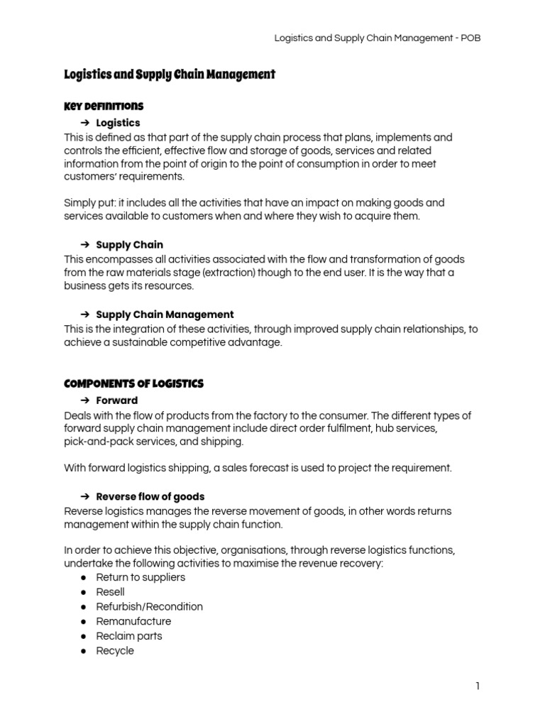 Understanding Logistics and Supply Chain | PDF | Logistics | Cargo