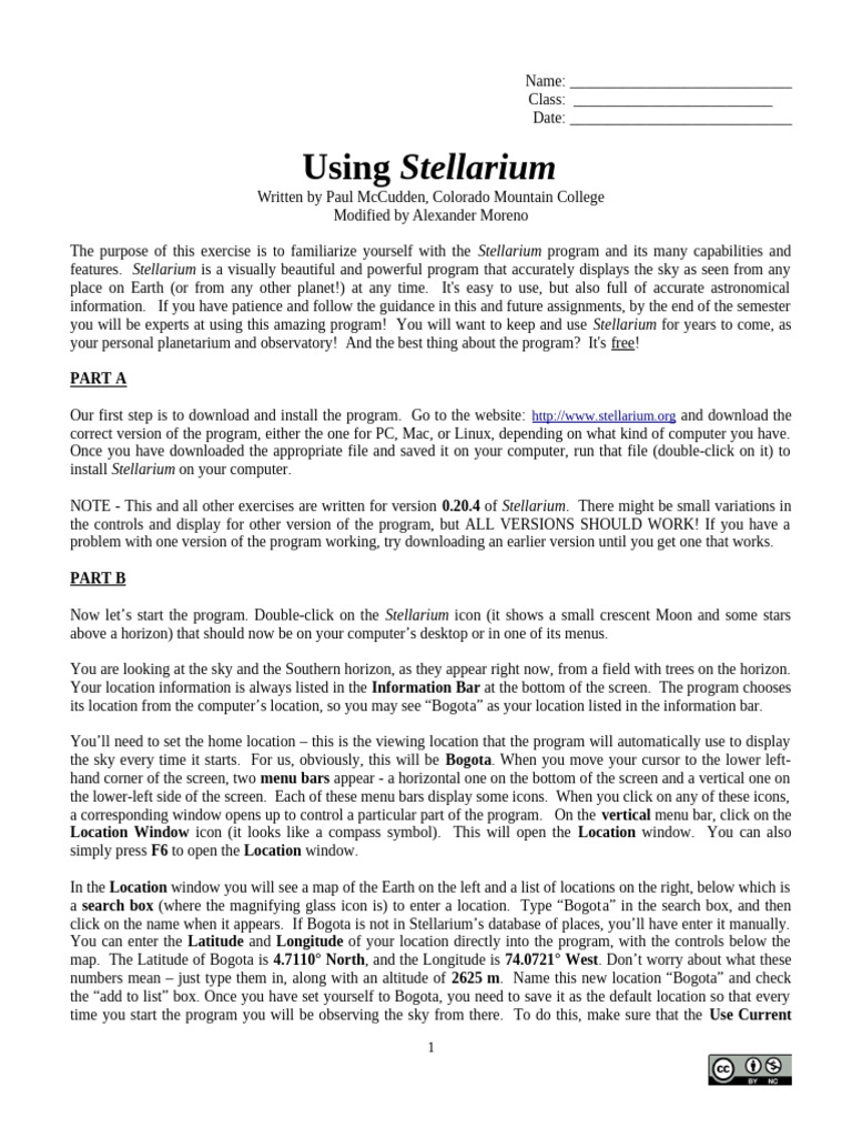 Getting Started with Stellarium | PDF | Sky | Planets