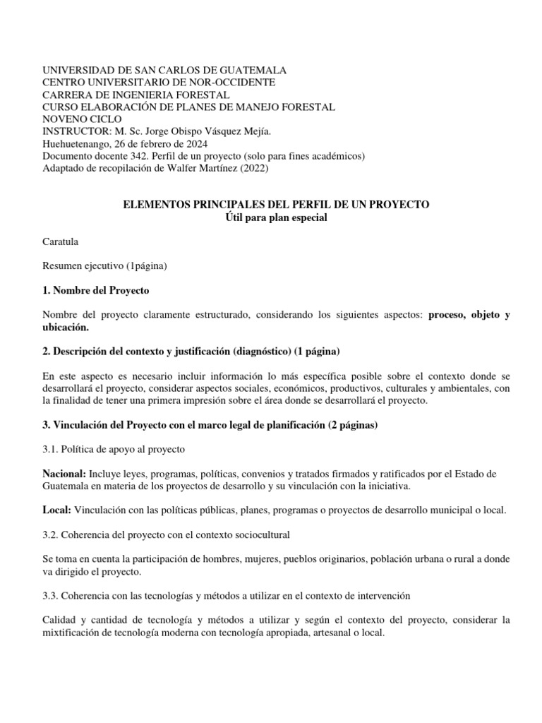 Guía para Elaborar un Perfil de Proyecto | PDF | Presupuesto