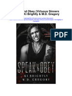 Speak and Obey Virtuous Sinners Book 1 Ki Brightly M D Gregory All Chapter