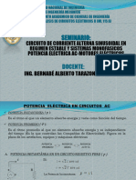 Seminario - CIRCUITO DE CORRIENTE ALTERNA SINUSOIDAL - Potencia Eléctrica - Motores