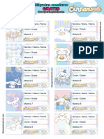 Etiquetas Escolares Cinnamoroll Editables Gratis