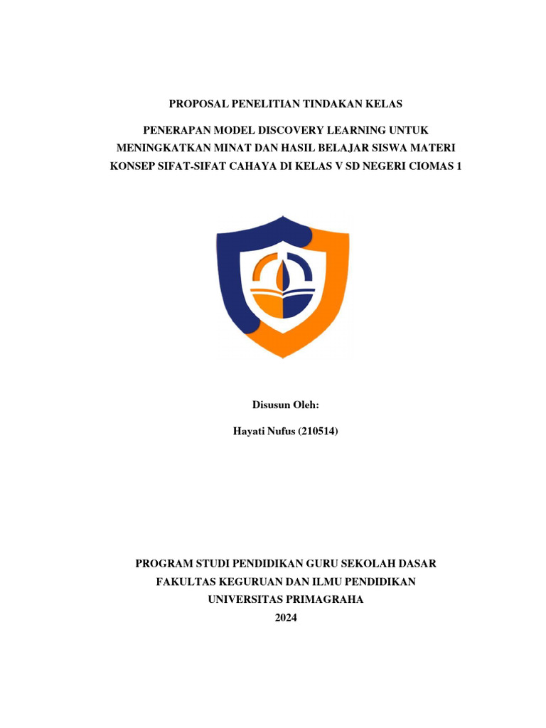 Proposal PTK | PDF | Karier & Perkembangan | Kesehatan Holistik