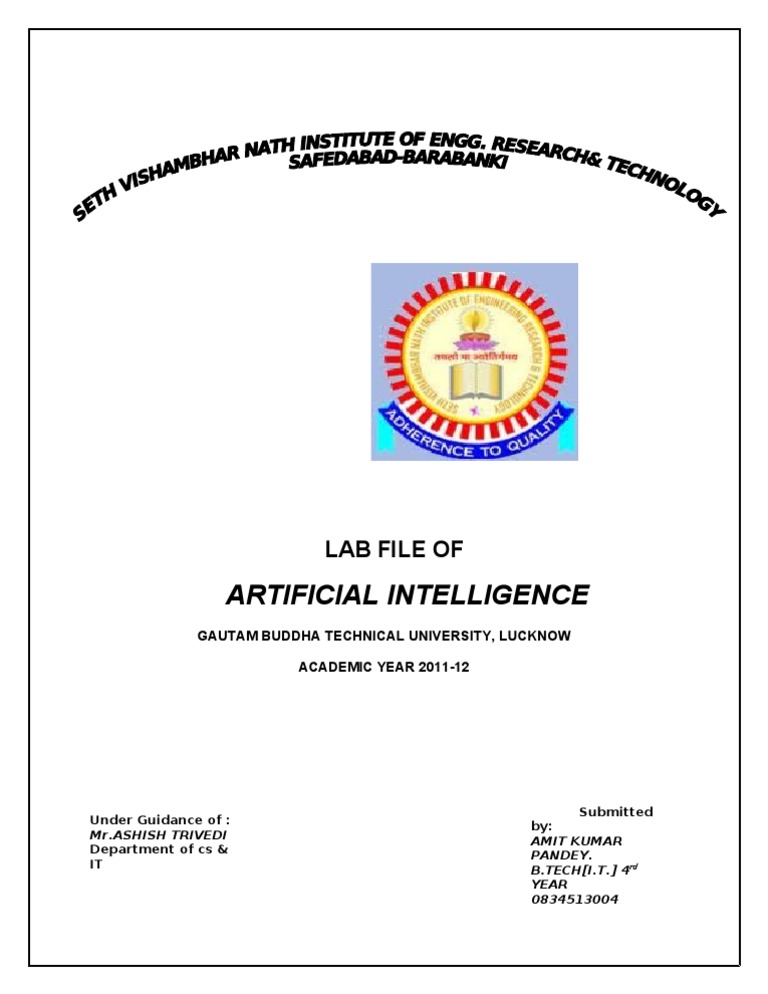 AI Lab File - Gautam Buddha University | PDF