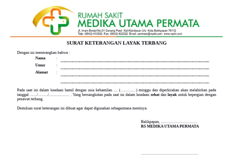 Form Surat Keterangan Layak Terbang PDF