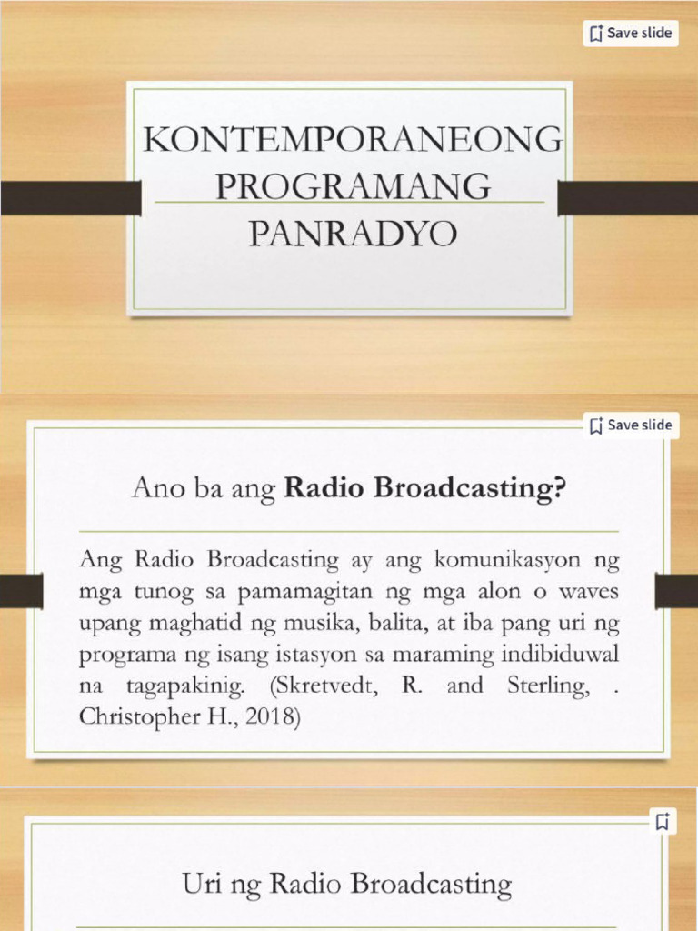 Kontemporaryong Programang Panradyo | PDF