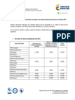 Derechos de ingresoPTAYRONA 2015