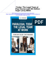 Paralegal Today The Legal Team at Work Mindtap Course List 8Th Edition Roger Leroy Miller Full Chapter