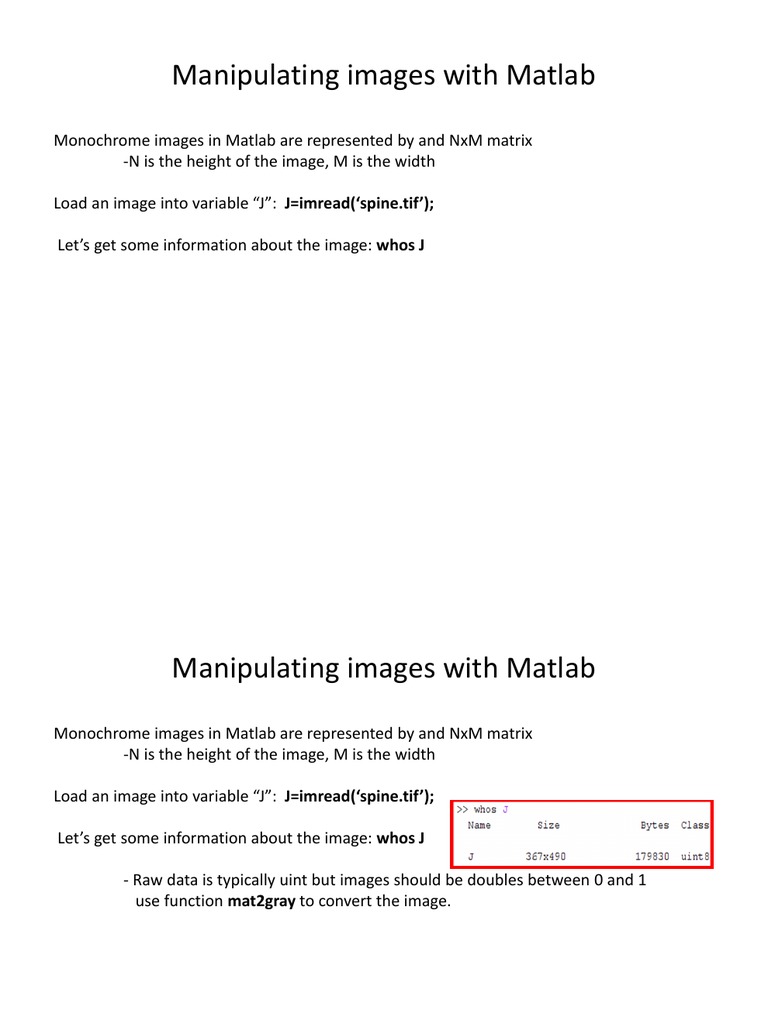 Advanced Matlab Tutorial | PDF
