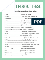 Present Perfect Tense Worksheet 