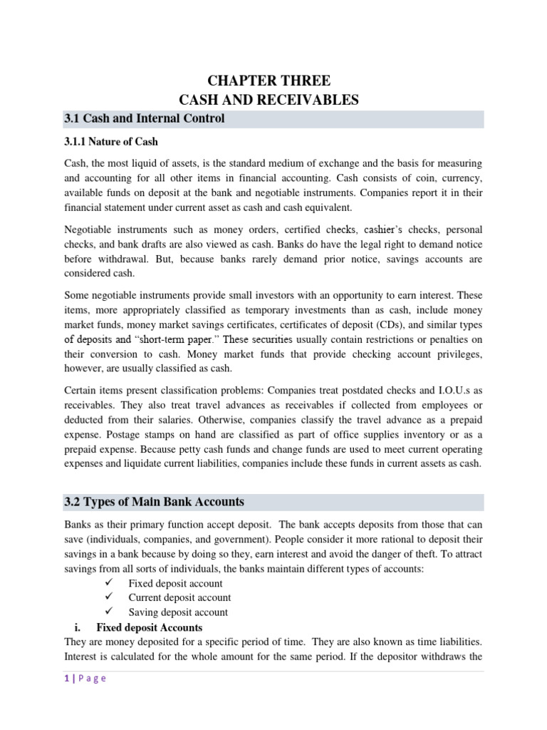 Cash Management and Internal Controls | PDF | Deposit Account ...