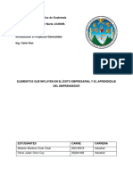 Elementos Que Influyen en El Éxito Empresarial y El Aprendizaje Del Emprendedor