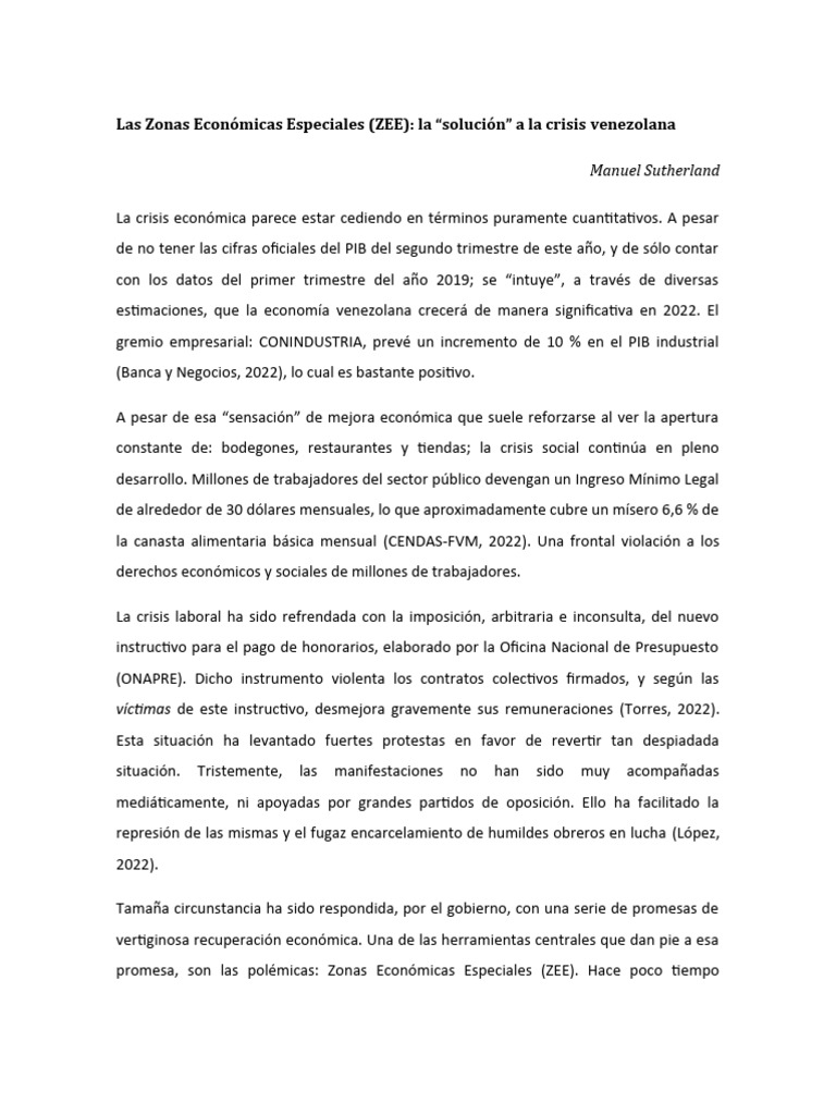 Zonas Económicas Especiales en Venezuela | PDF | Venezuela | China