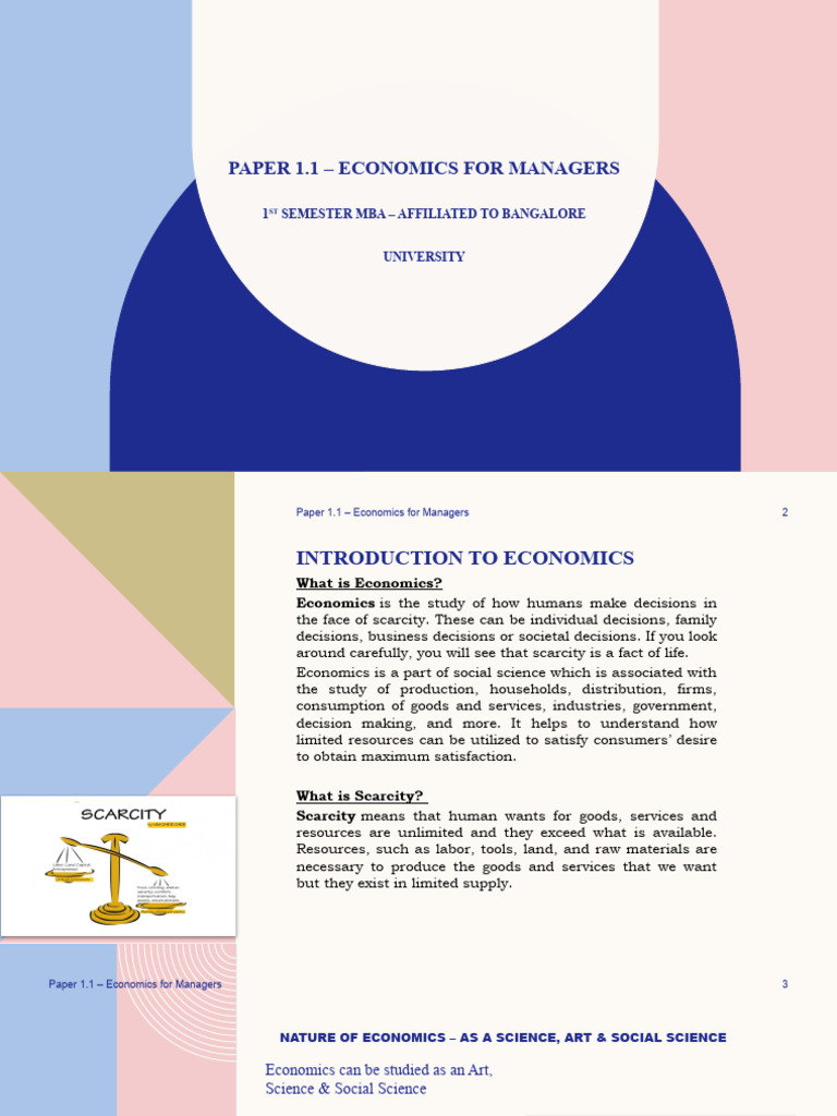 Paper 1.1 - Economics For Managers | PDF | Macroeconomics | Economics