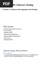 Lecture 2 Software Development and Testing