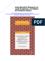 Theatricalising Narrative Research On Women Casual Academics 1St Edition Gail Crimmins Auth Full Chapter