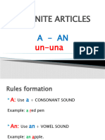 Indefinite Articles: Un-Una