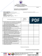 Annex C CHECKLIST OF REQUIREMENTS SPECIAL SCIENCE TI TV NEW TEMP