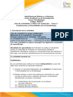 Guía de actividades y rúbrica de evaluación – Unidad 2- Tarea 3 - Fundamentos y Generalidades de la Psicobiología