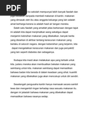 Karangan Surat Kiriman Rasmi Dengan Tajuk Faedah Membawa Bekal