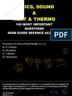 Optics, Sound & Heat & Thermo: 100 Most Important Questions 8Ssb Guide Defence Academy