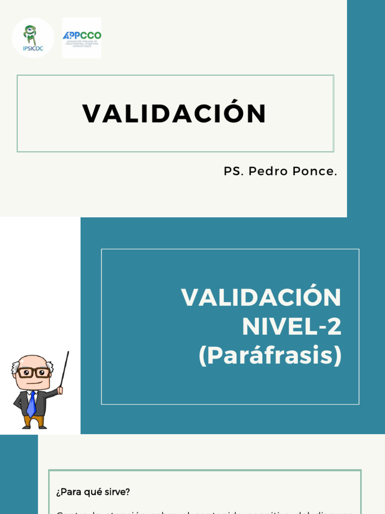 Técnicas de Validación en Terapia | PDF | Las emociones