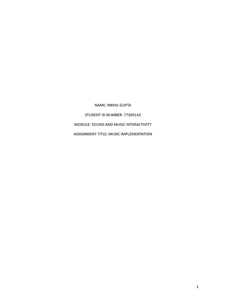 Music Implementation Report | PDF | Narrative | Musicology
