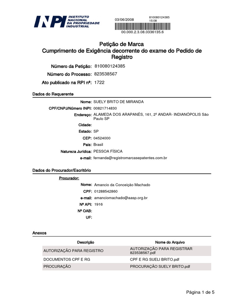 Endereço do INPI em São Paulo | PDF