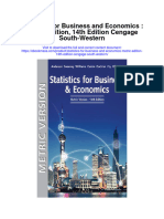 Statistics For Business and Economics Metric Edition 14Th Edition Cengage South Western All Chapter