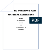 Sale and Purchase Raw Material Agreement