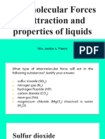 Intermolecular Forces of Attraction and Properties of Liquids