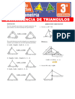 Ejercicios de Congruencia de Triangulos para Tercer Grado de Secundaria