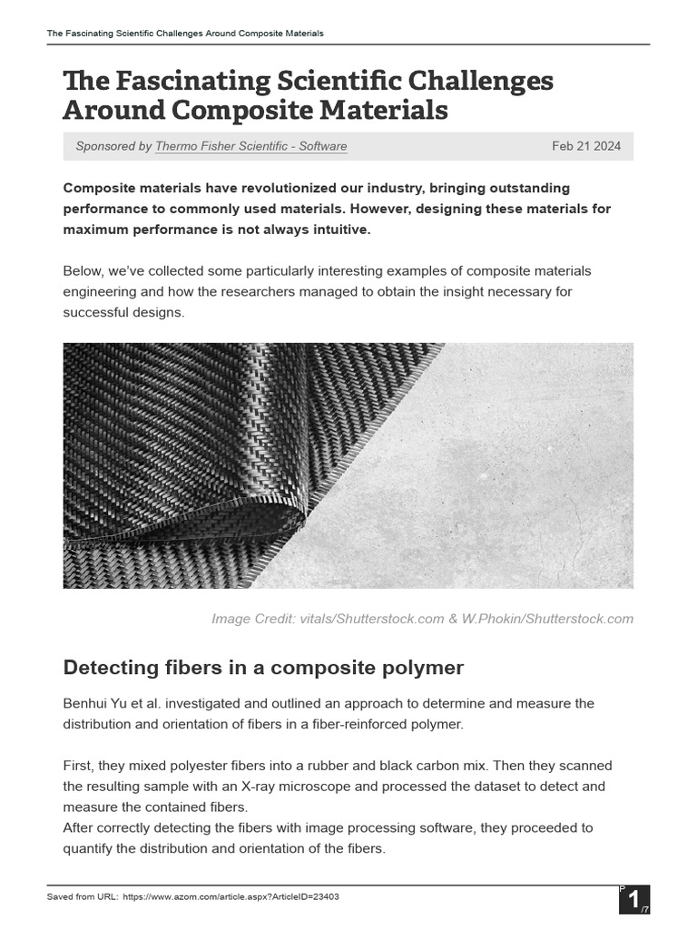 The Fascinating Scientific Challenges Around Composite Materials | PDF ...
