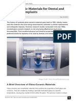 Glass Ceramic Materials For Dental and Orthopedic Implants