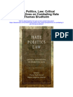 Hate Politics Law Critical Perspectives On Combating Hate Thomas Brudholm Full Chapter