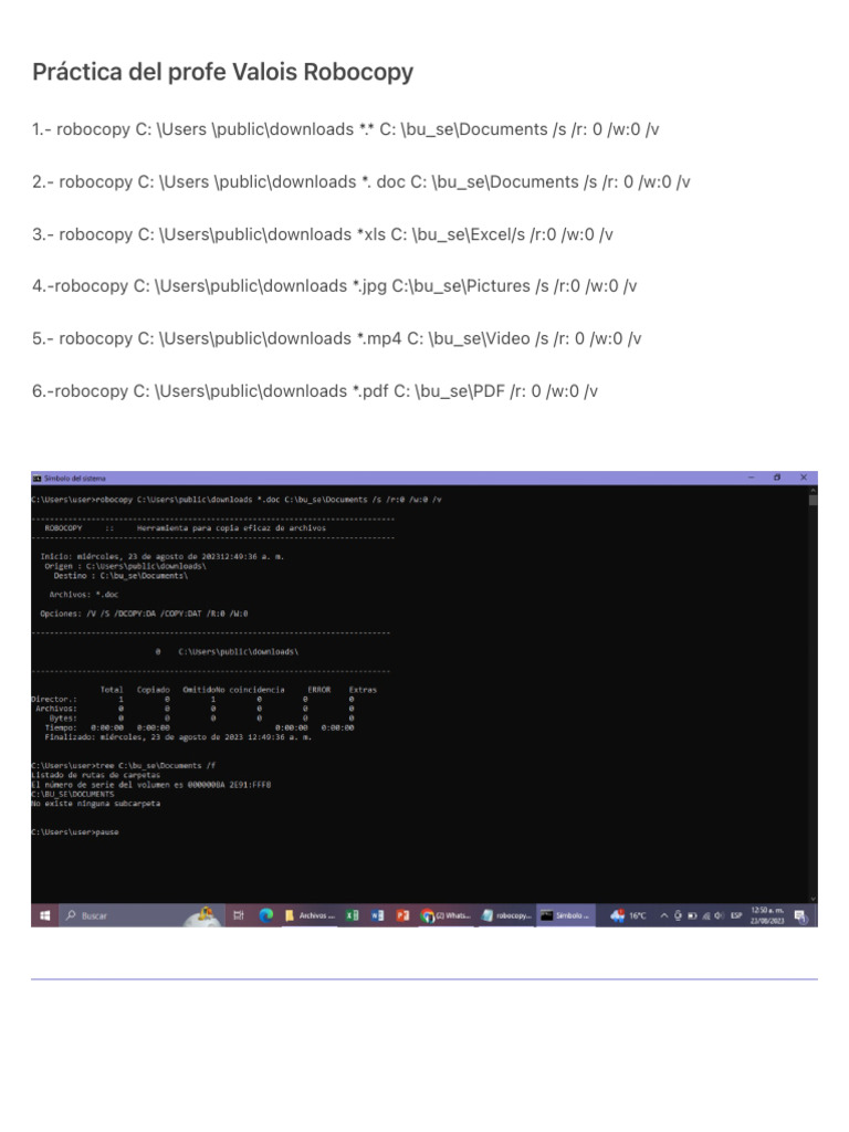 Robocopy Commands for File Backup | PDF | Art | Technology & Engineering