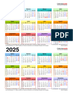 Calendario 2024 2025 Vertical en Color