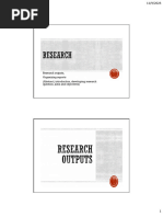 Research Outputs, Organizing Reports (Abstract, Introduction, Developing Research Question, Aims and Objectives)