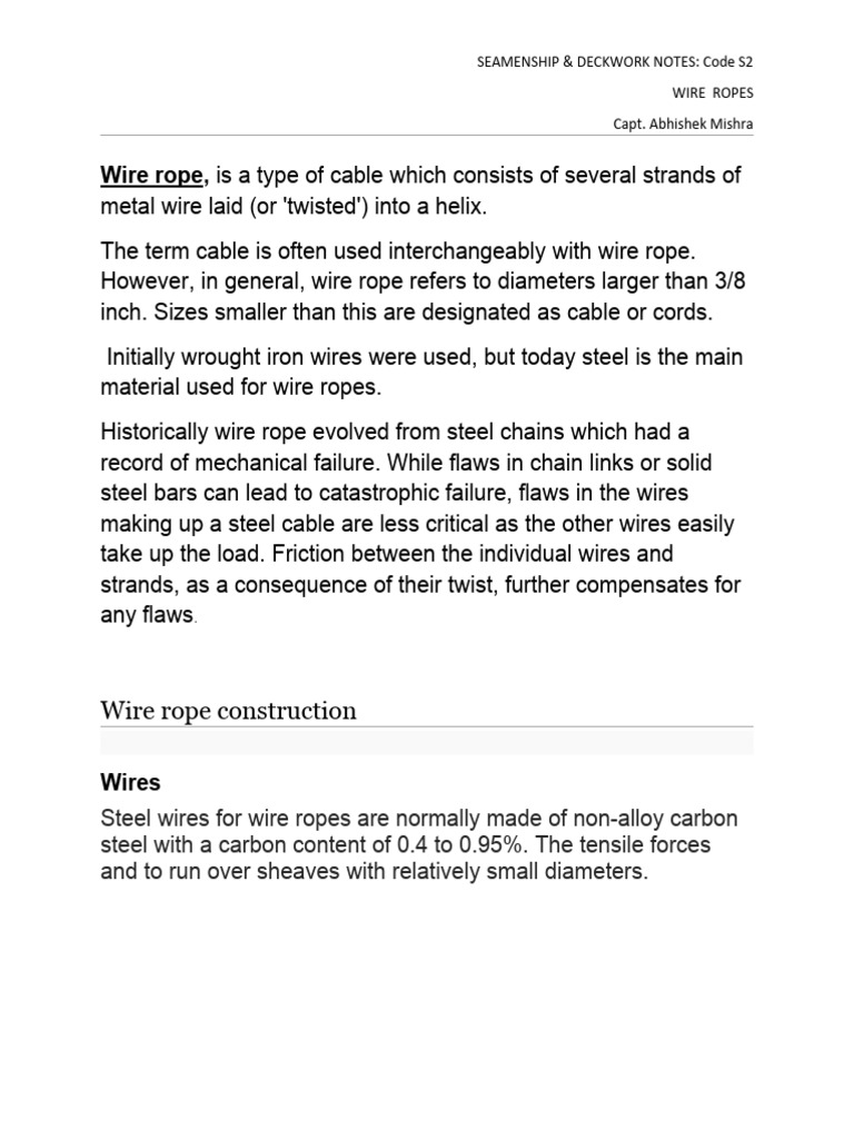 S2 -Wire Ropes | PDF | Rope | Wire
