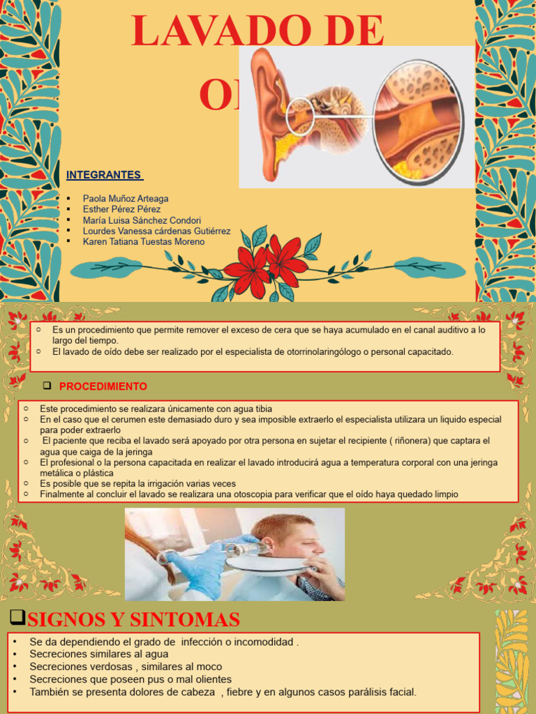 Lavado De Oido Grupo 3 Descargar Gratis Pdf Medicina Clinica